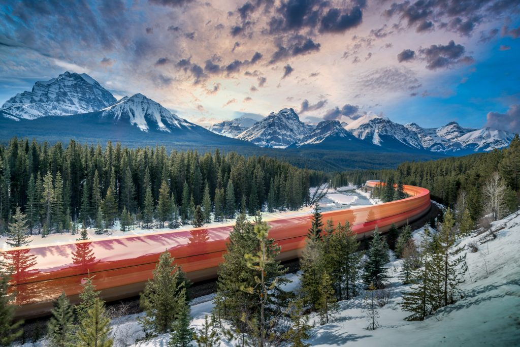 A train in winter