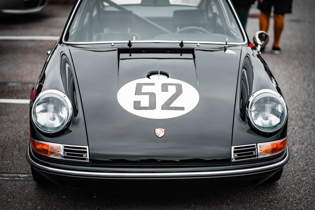 Closeup of a Black German Sports Car