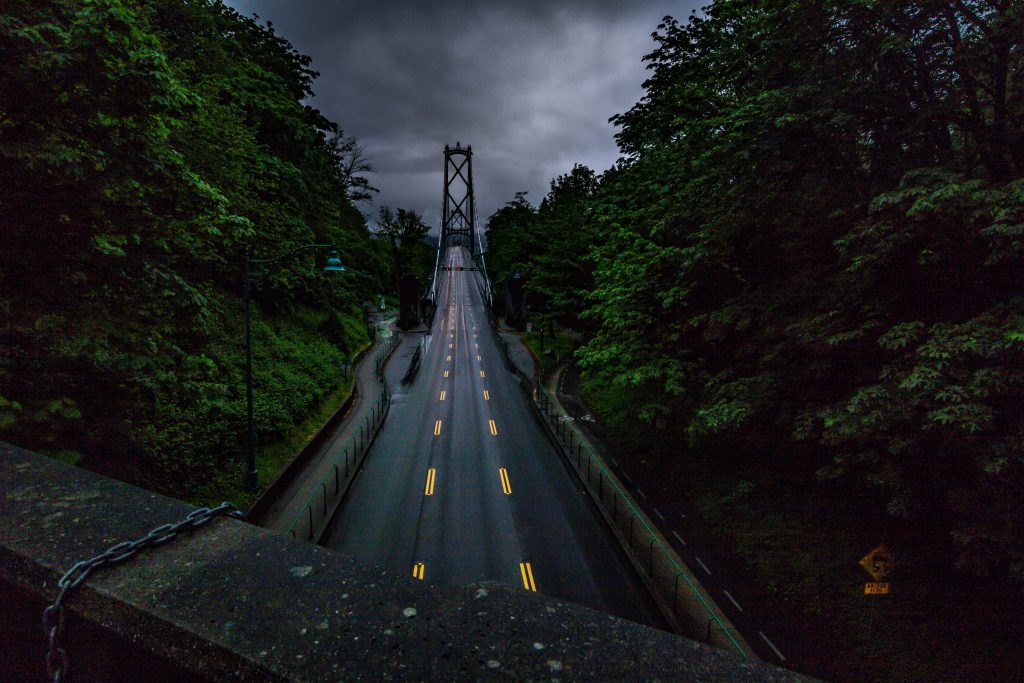 Lions Gate Bridge Moody Cloudy Scene