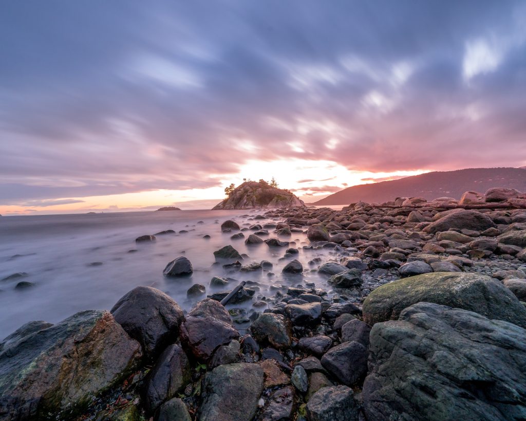 Stony Beach in Sunset