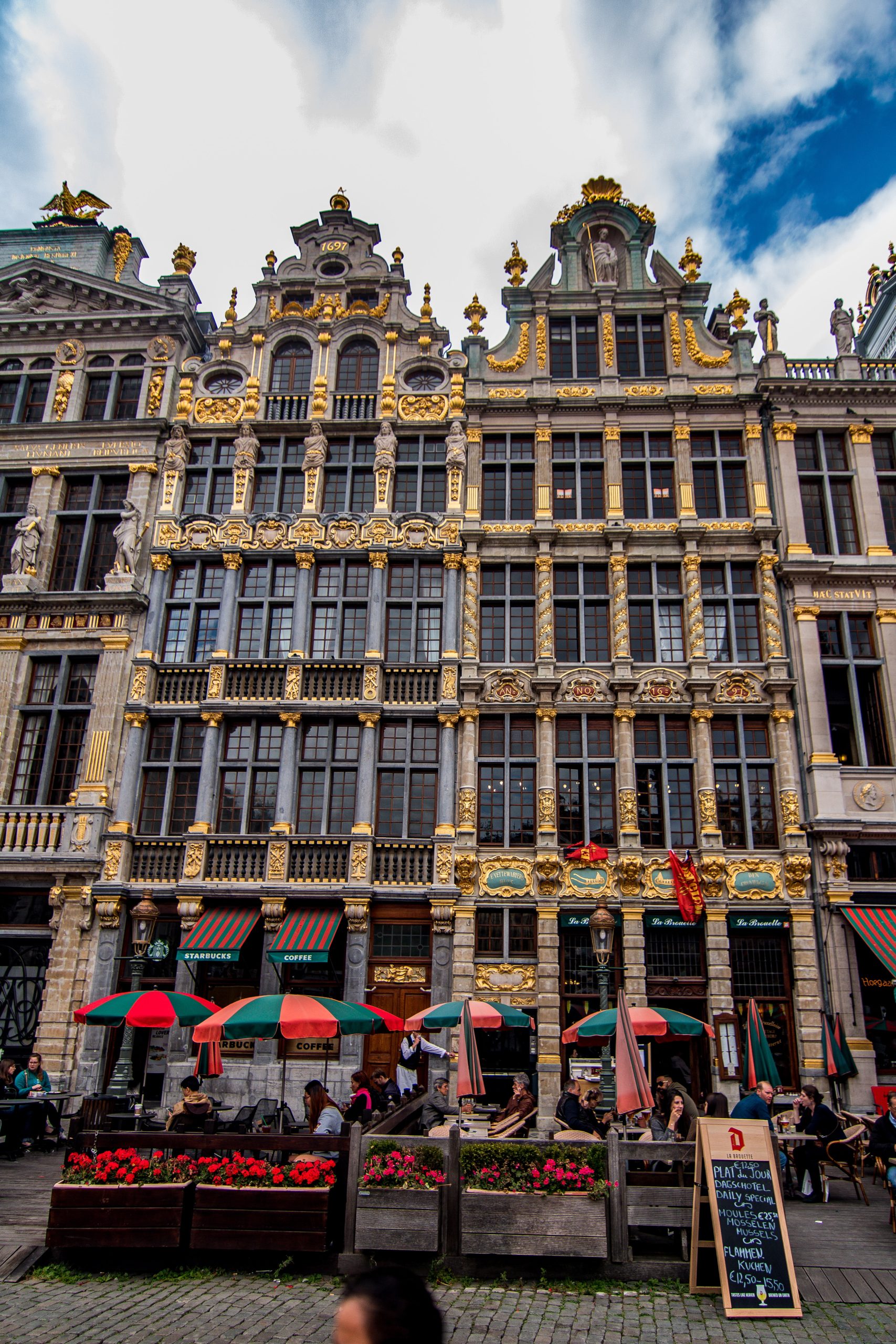 The back building with the flower shops looks great Royalty Free Stock Photo for Download