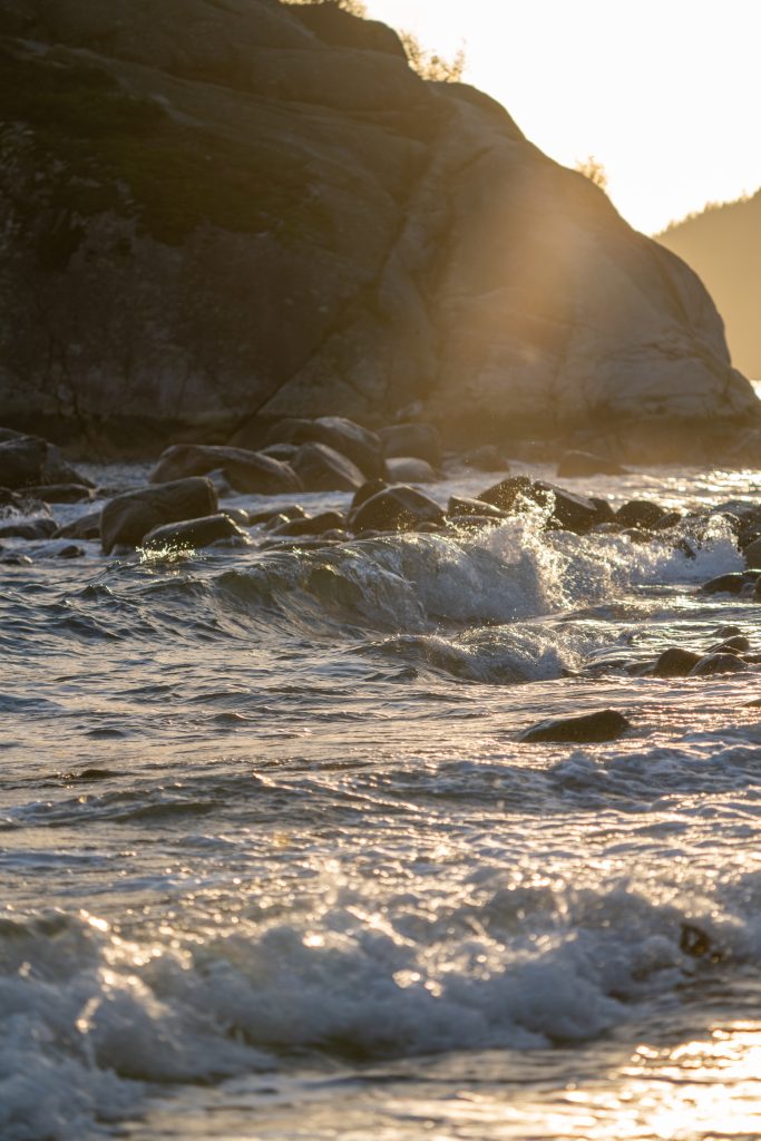 Waves Splashing on Rocks