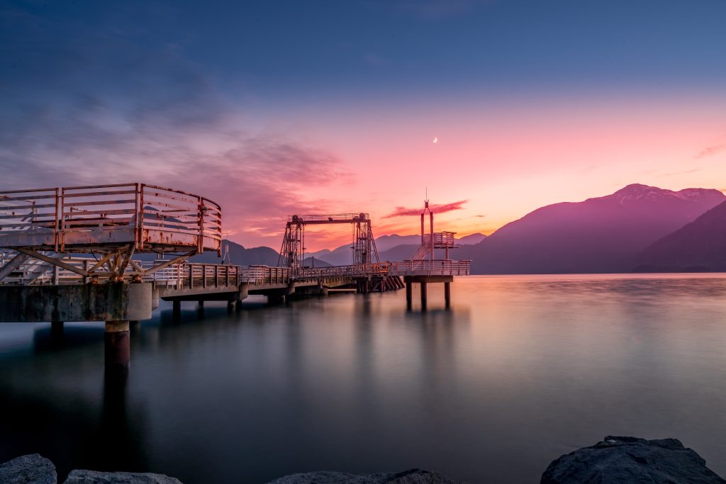 Pier at porteau cove provincial park in british columbia