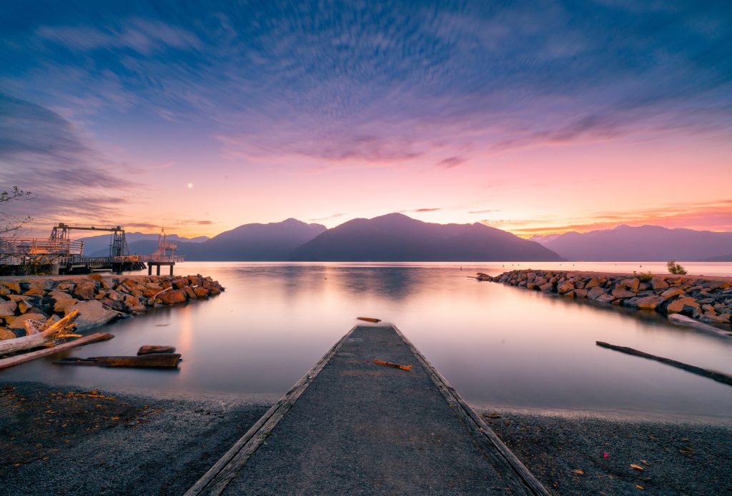 Scenery of an ocean during sunset