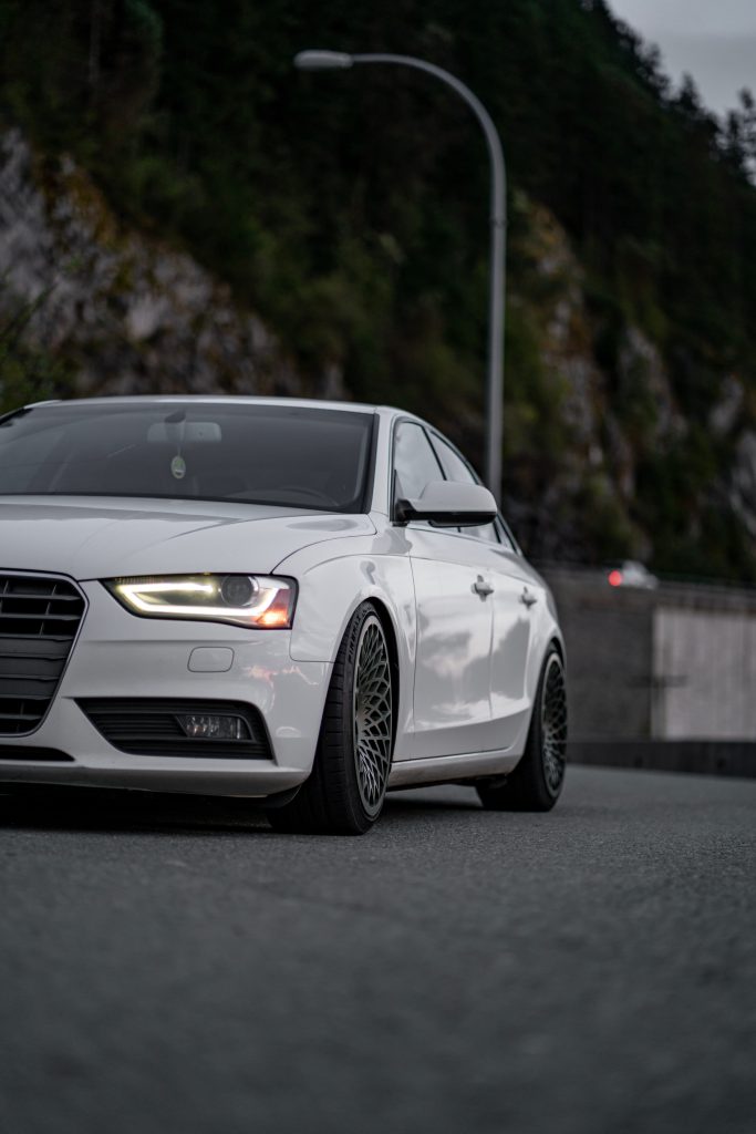 White car on asphalt road